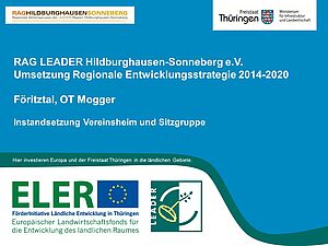 Plakette des LEADER_Programms gemäß Förderrichtlinie